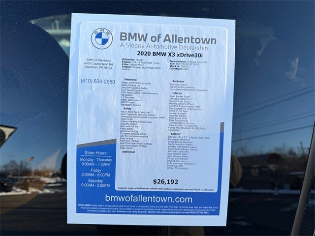 2020 BMW X3 xDrive30i